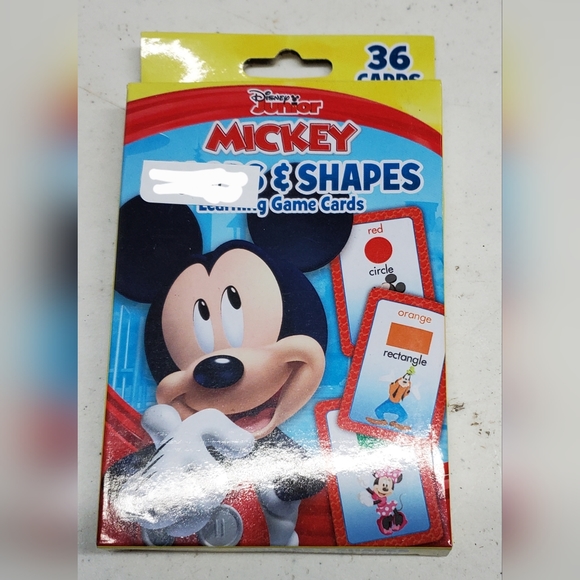 Toys | 36 Mickey Mouse Game Flash Cards Colors Shapes Preschool ...